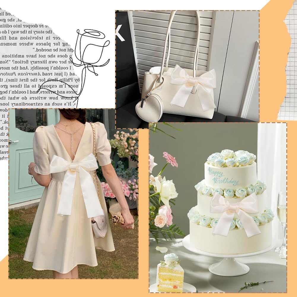 4 Inch Double Face White Satin Ribbon for Wedding Gift Wrapping