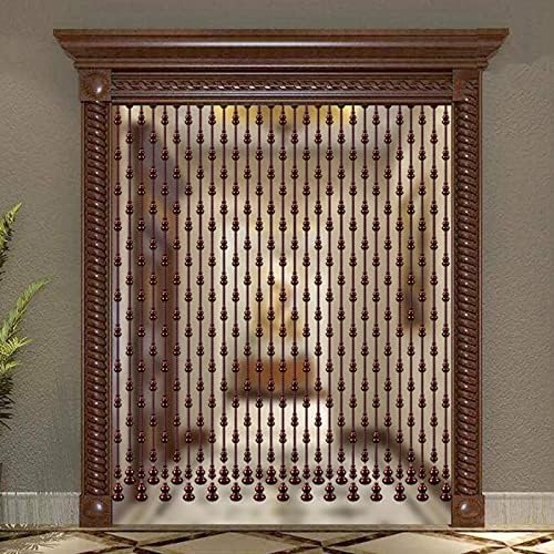 Natural Wooden Beads Door String Handmade Peach Wood Beaded Curtain