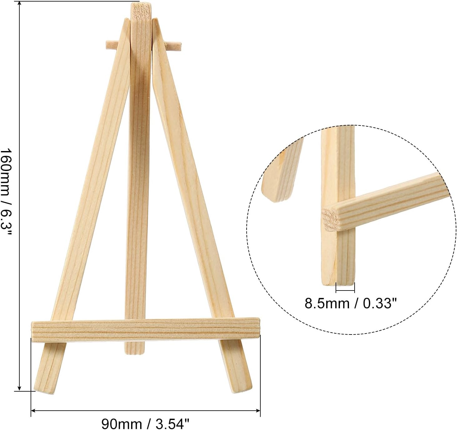 PATIKIL 63 Mini Wooden Easel Stand 6-Pack