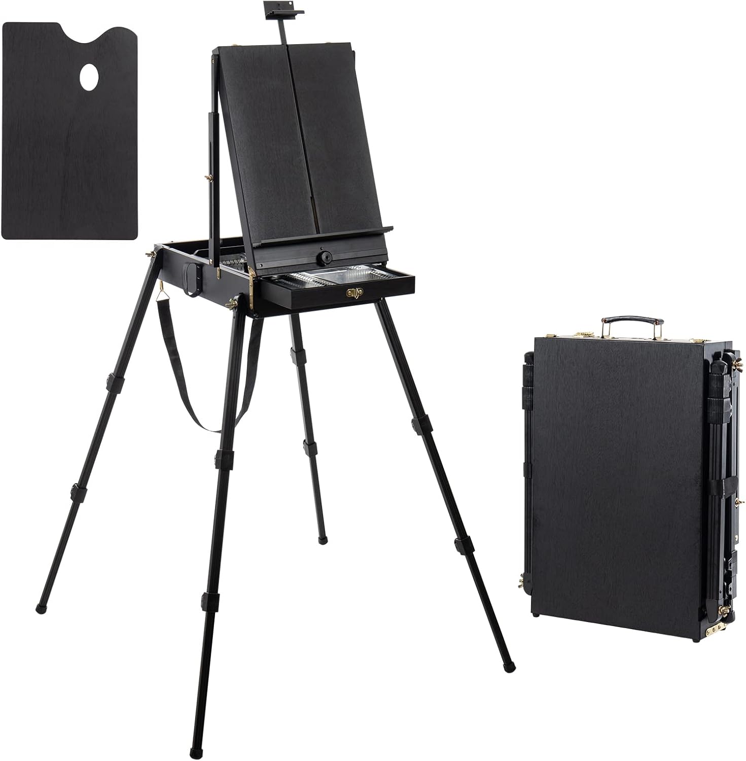 Falling in art 4 Leg French Easel Portable Sketch Box Easel Stand