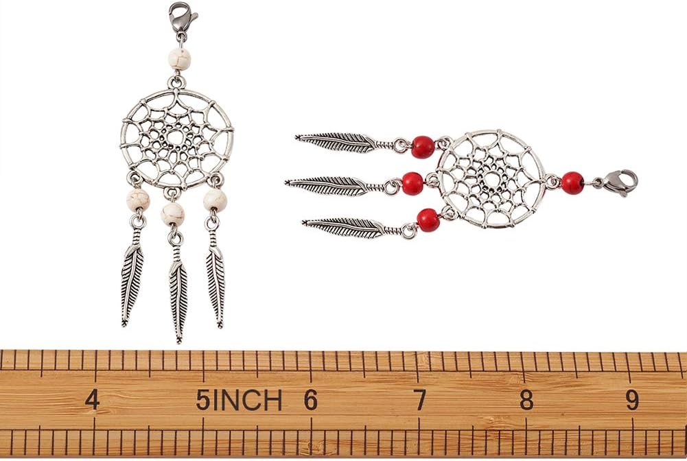 KISSITTY 30-Piece Dangling Dream Catcher Charms Keyring Jewelry