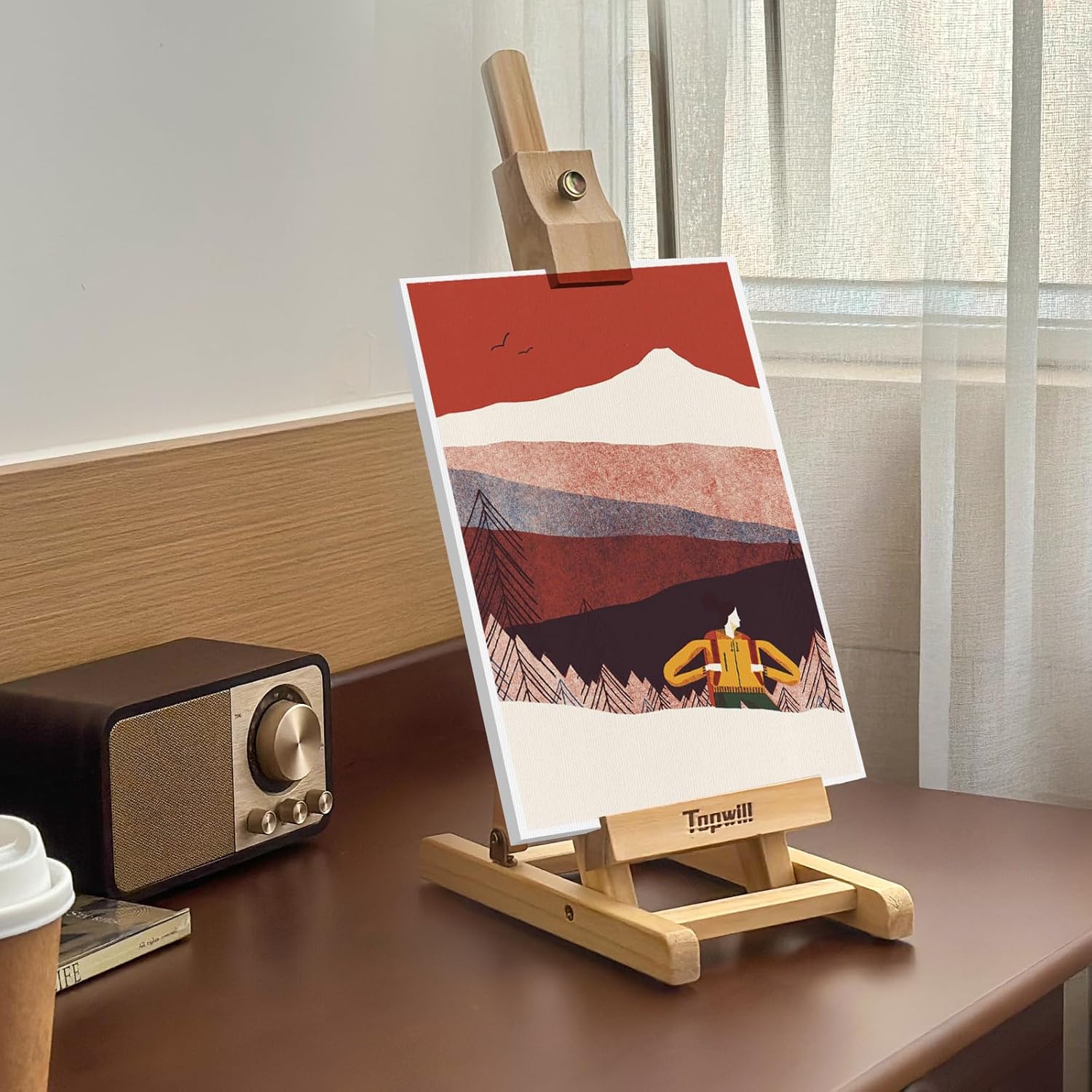 16 Inch Wooden Easel for Canvas Art Display