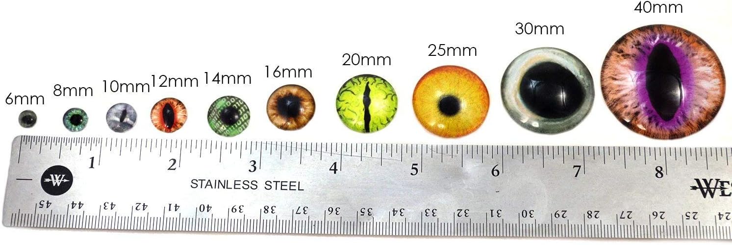 Brown Horse Glass Eyes On Wire Pin Posts for Doll Making