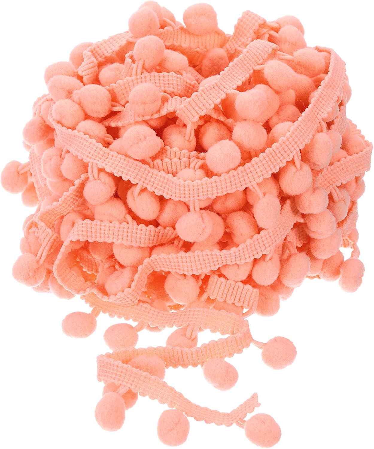 Uxcell Pom Pom Ball Fringe Trim 20 Yards Coral Pink