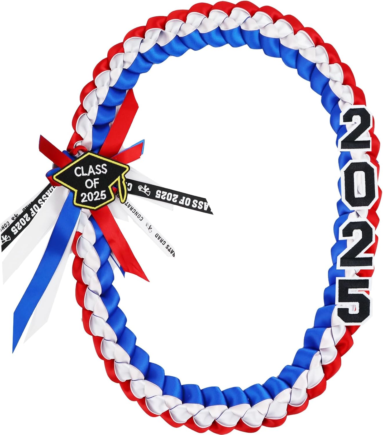 2025 Graduation Honor Ribbon Lei Braided Necklace