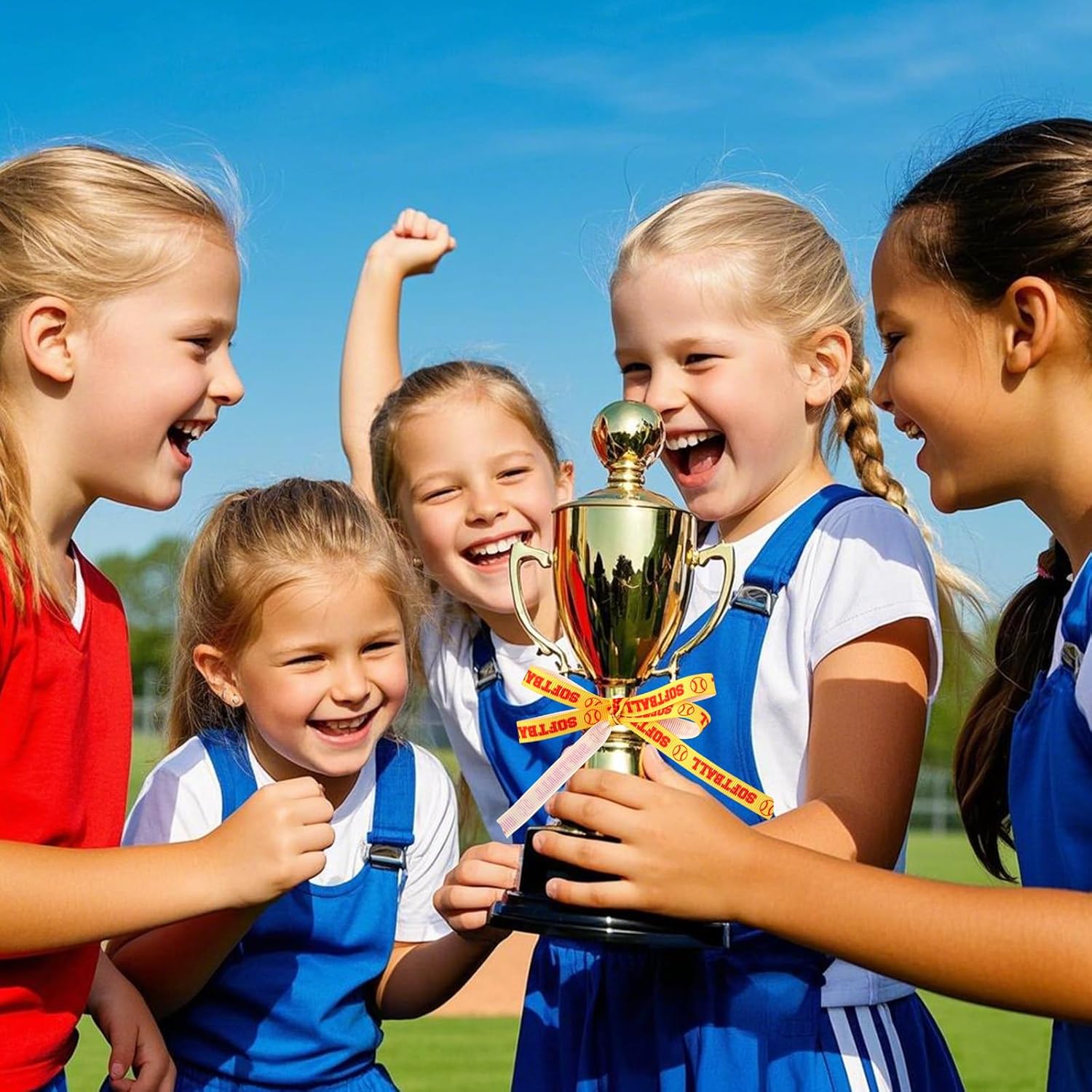 6 Rolls Baseball Ribbons for Sports Events and Gift Wrapping