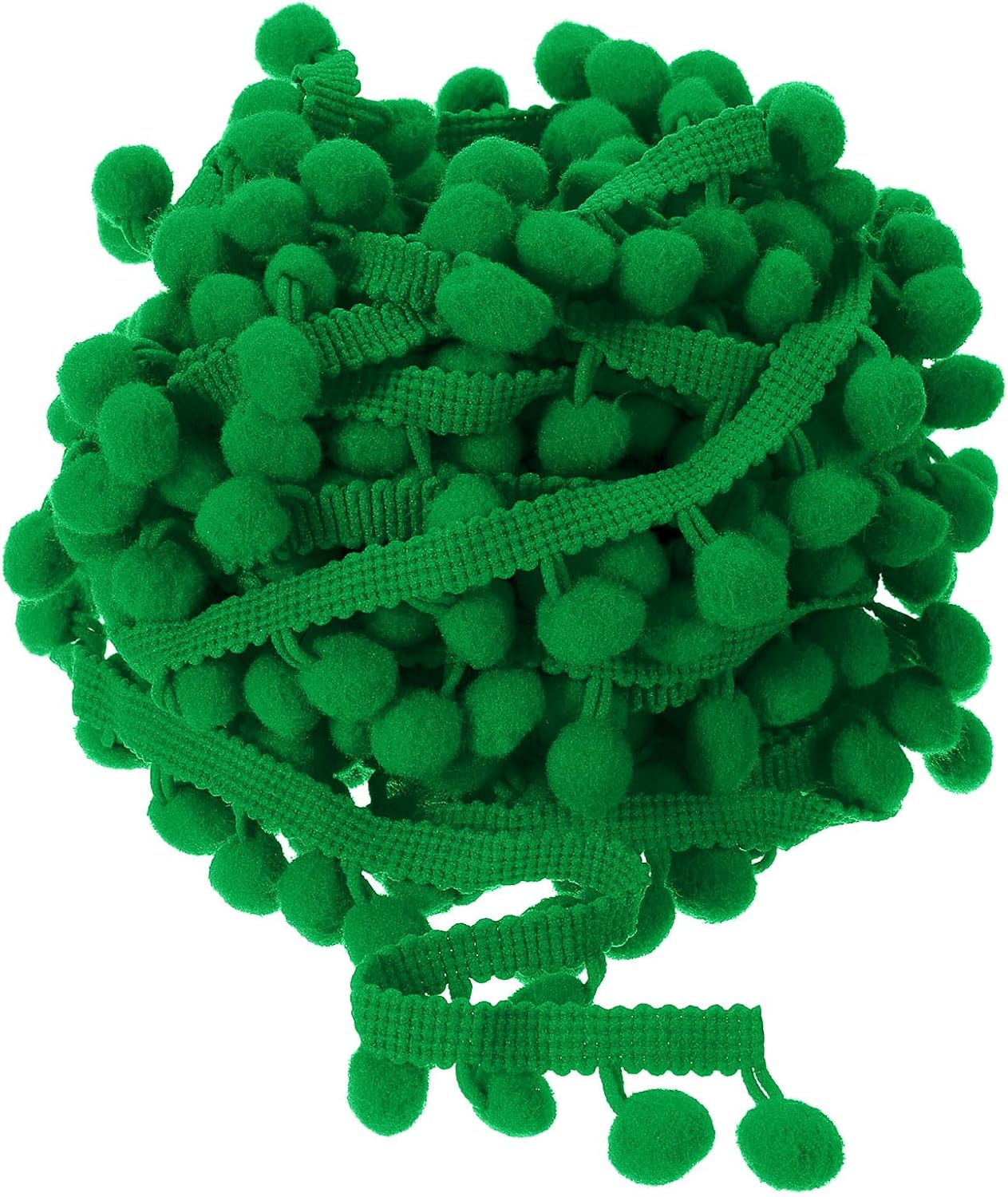 Uxcell Pom Pom Ball Fringe Trim 20 Yards Dark Green