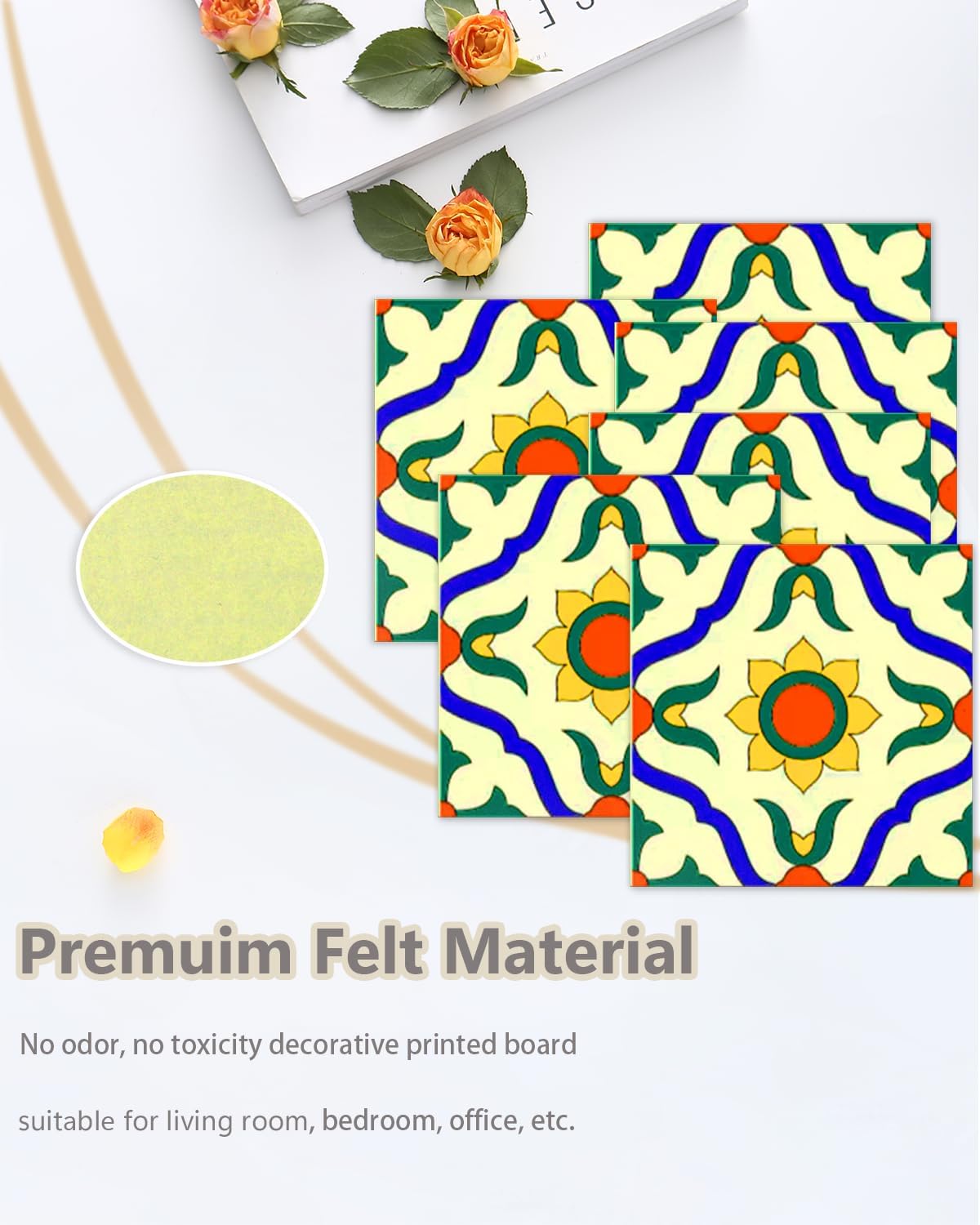 6 pcs Sunflower Felt Board with Adhesive Backing