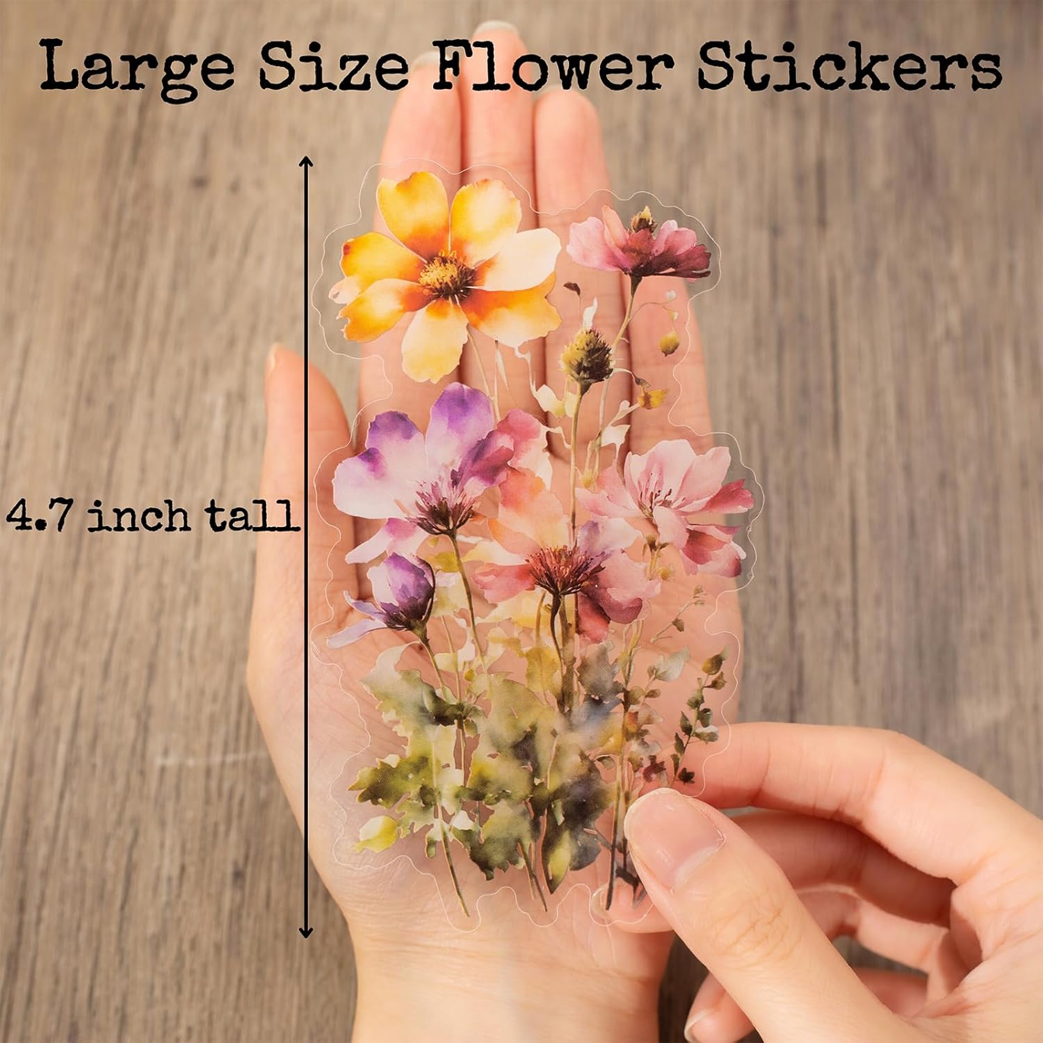 Knaid 120 Pieces Watercolor Flower Stickers Set