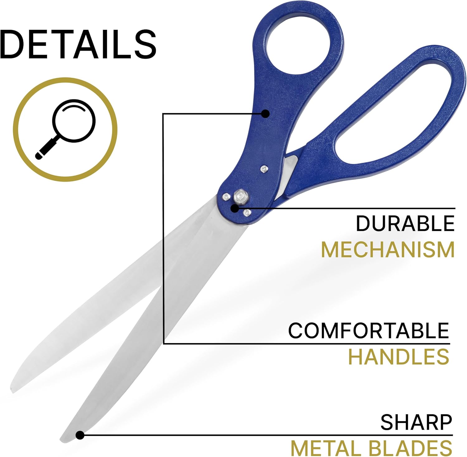 Large Grand Opening Ceremony Kit - 25 Inch Blue Scissors With Ribbon