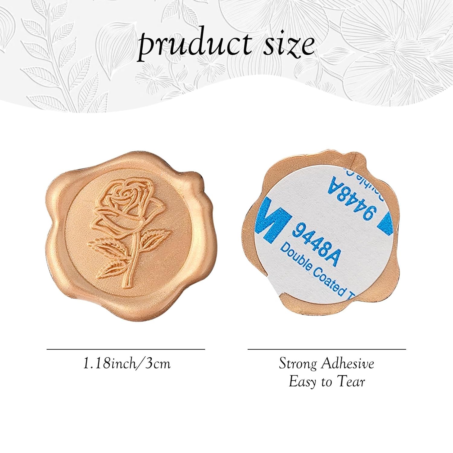 Wax Seal Stickers 3D Rose Wedding Invitation Decor