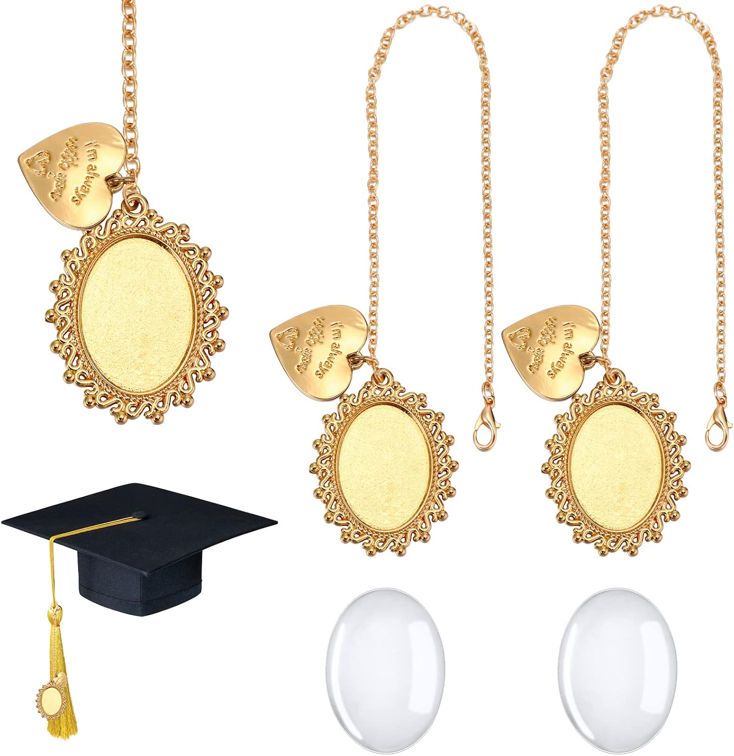 Sureio Memory Photo Charm Graduation Tassel 2 Piece