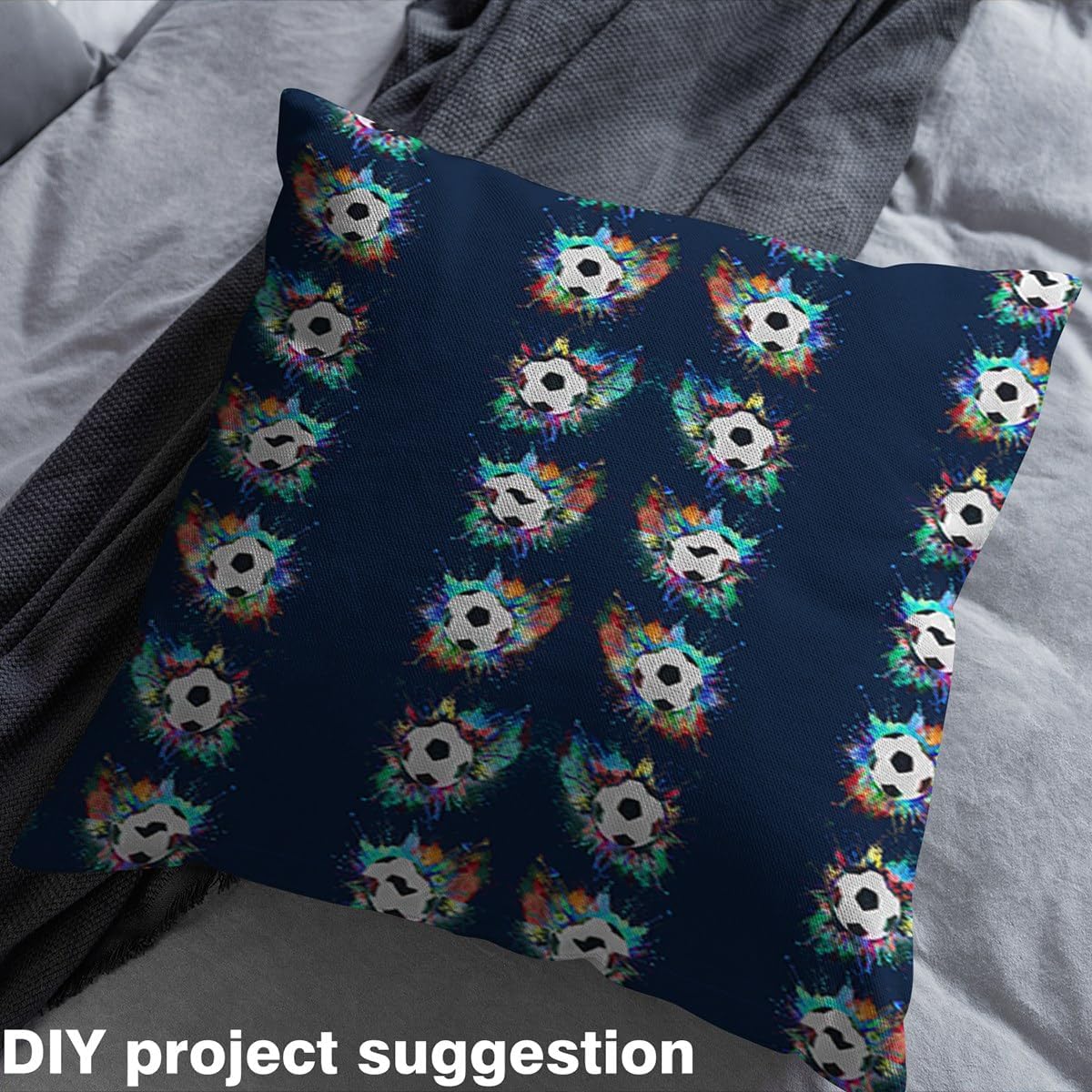 Kids Soccer Ball Pattern Waterproof Fabric by the Yard