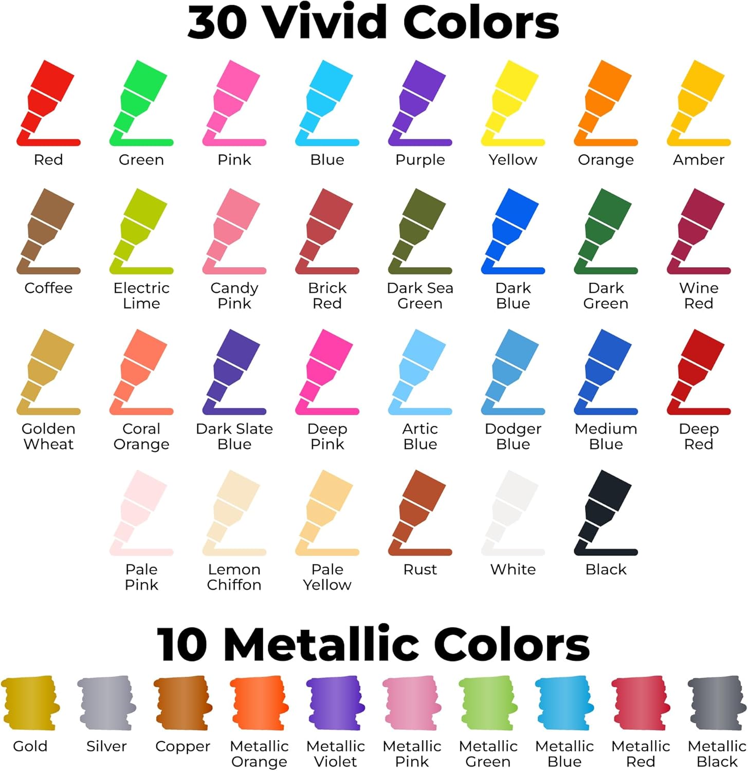 Chalkola Chalk Markers 40 Pack Neon Pastel Metallic 6mm Tips