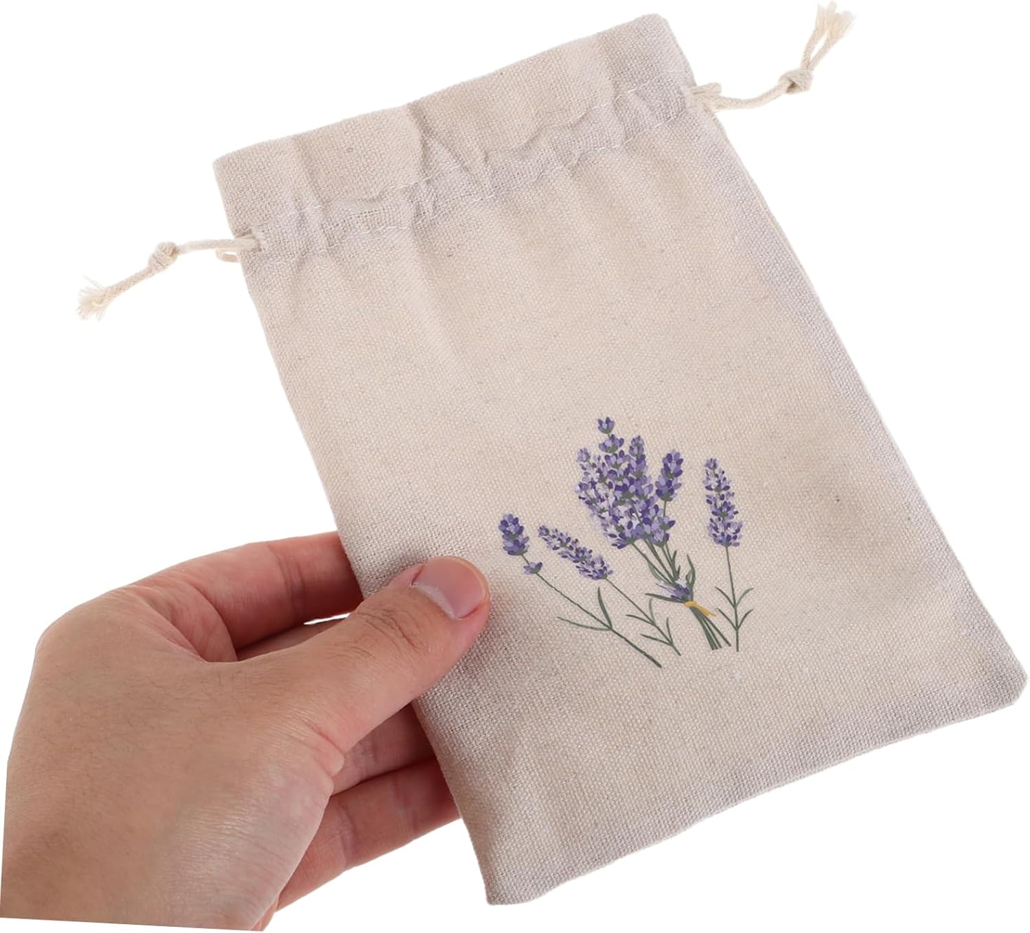 8pcs Lavender Canvas Drawstring Pouches for Jewelry and Small Items