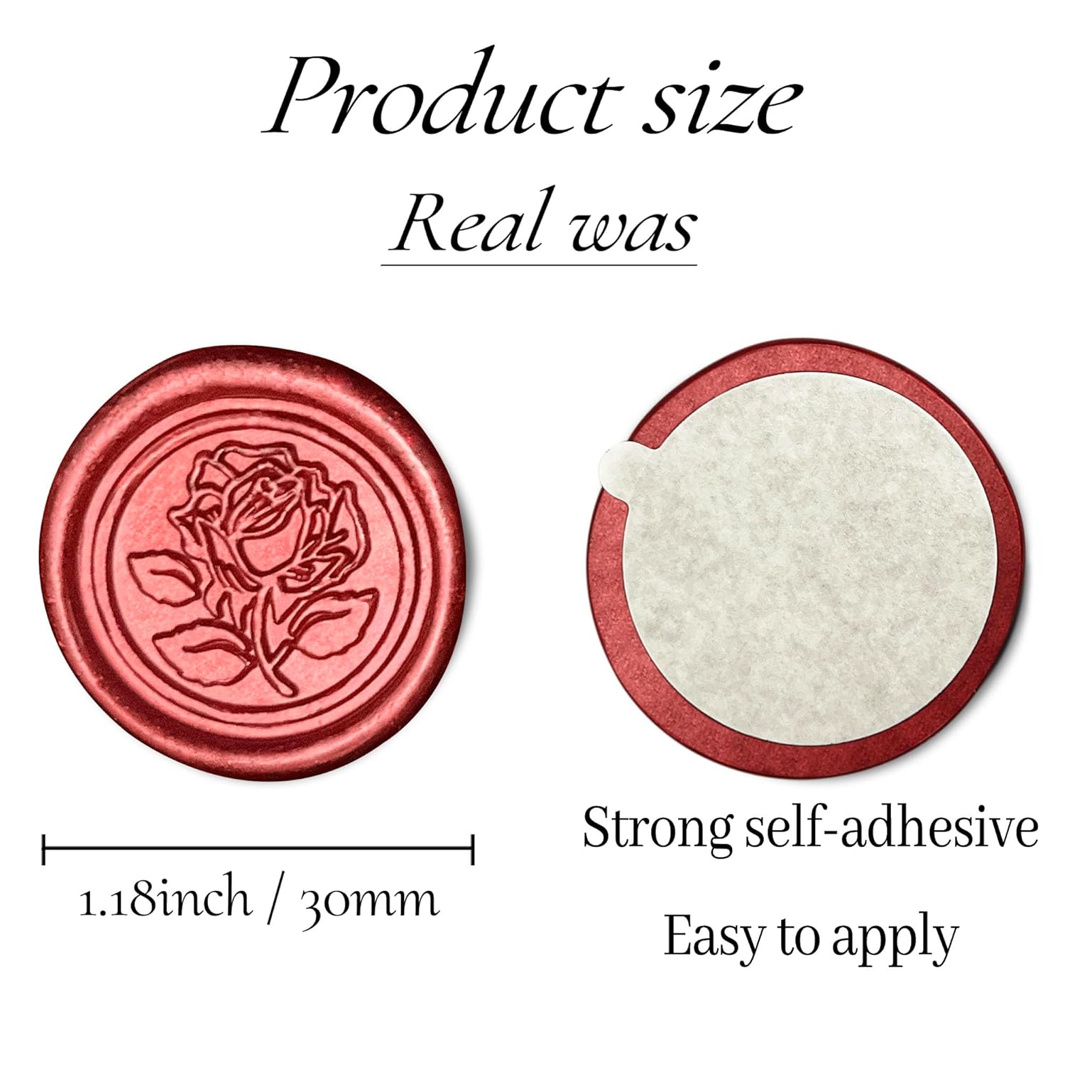 100Pcs Rose Style Self Adhesive Wax Seal Stickers for Envelopes