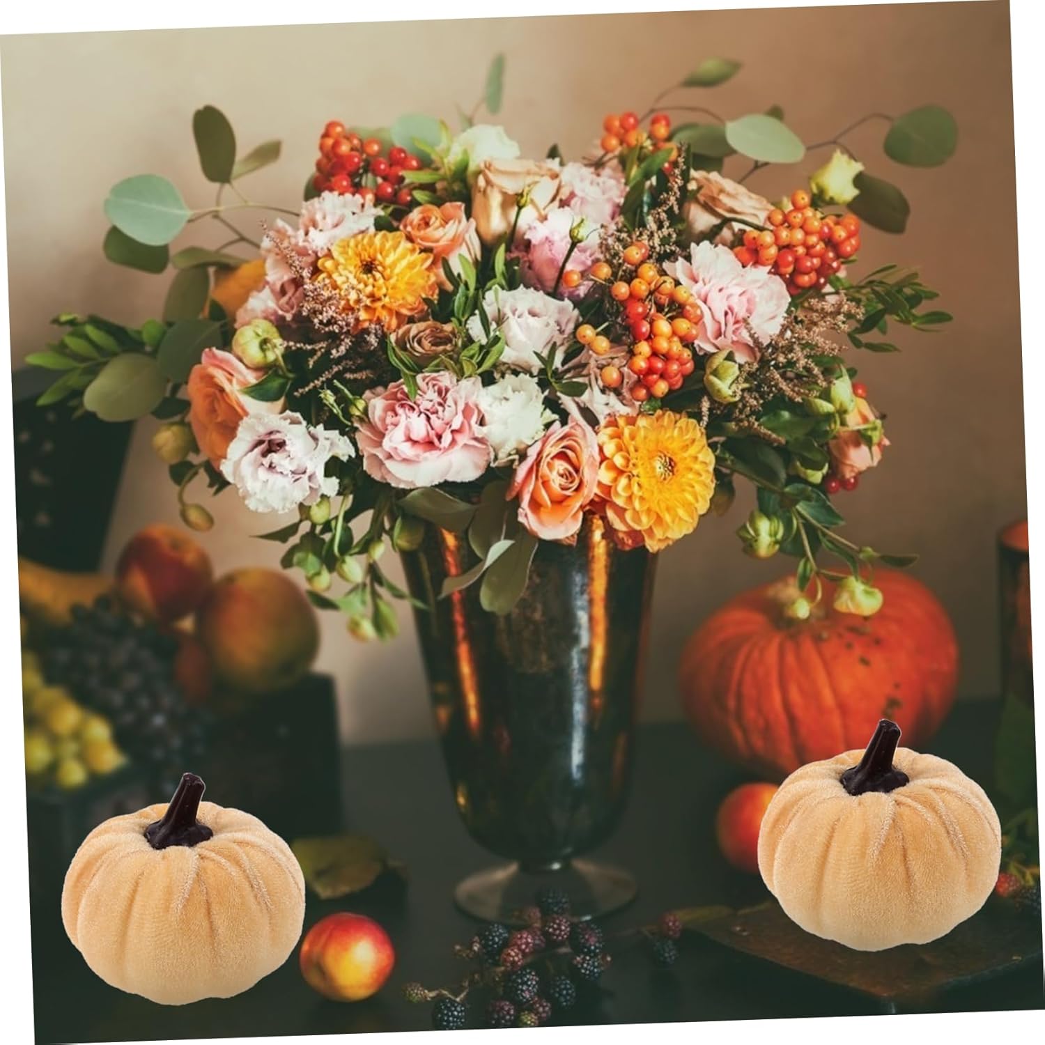 Zerodeko 6Pcs Artificial Pumpkin Decorations for Halloween and Fall
