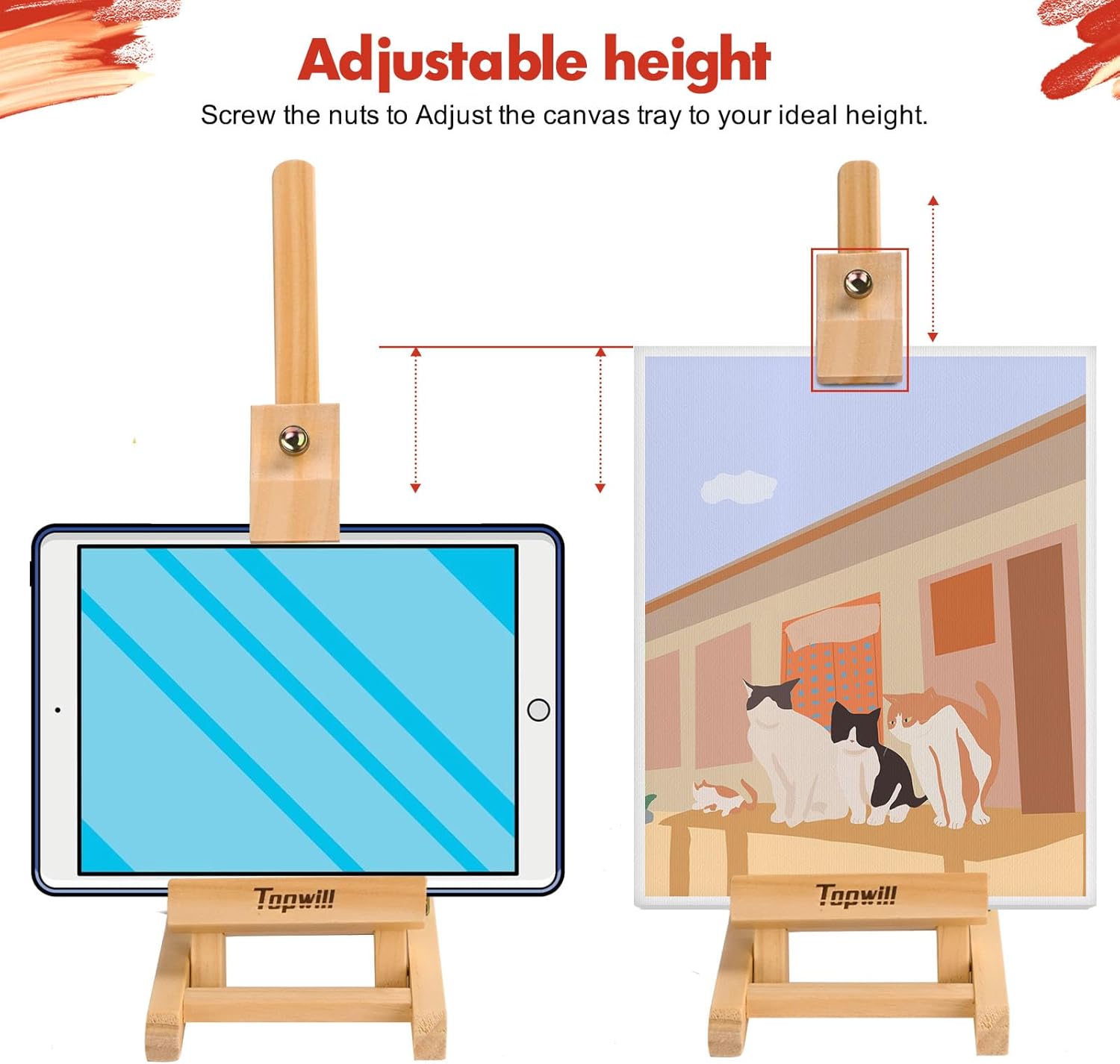 16 Inch Wooden Easel for Canvas Art Display
