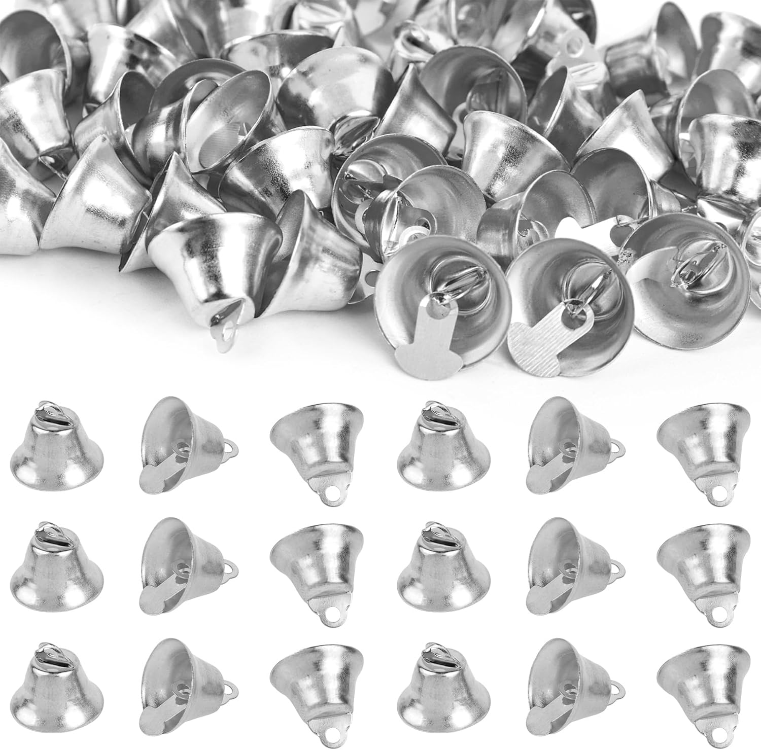 Framendino 200 Pack Silver Mini Jingle Bells