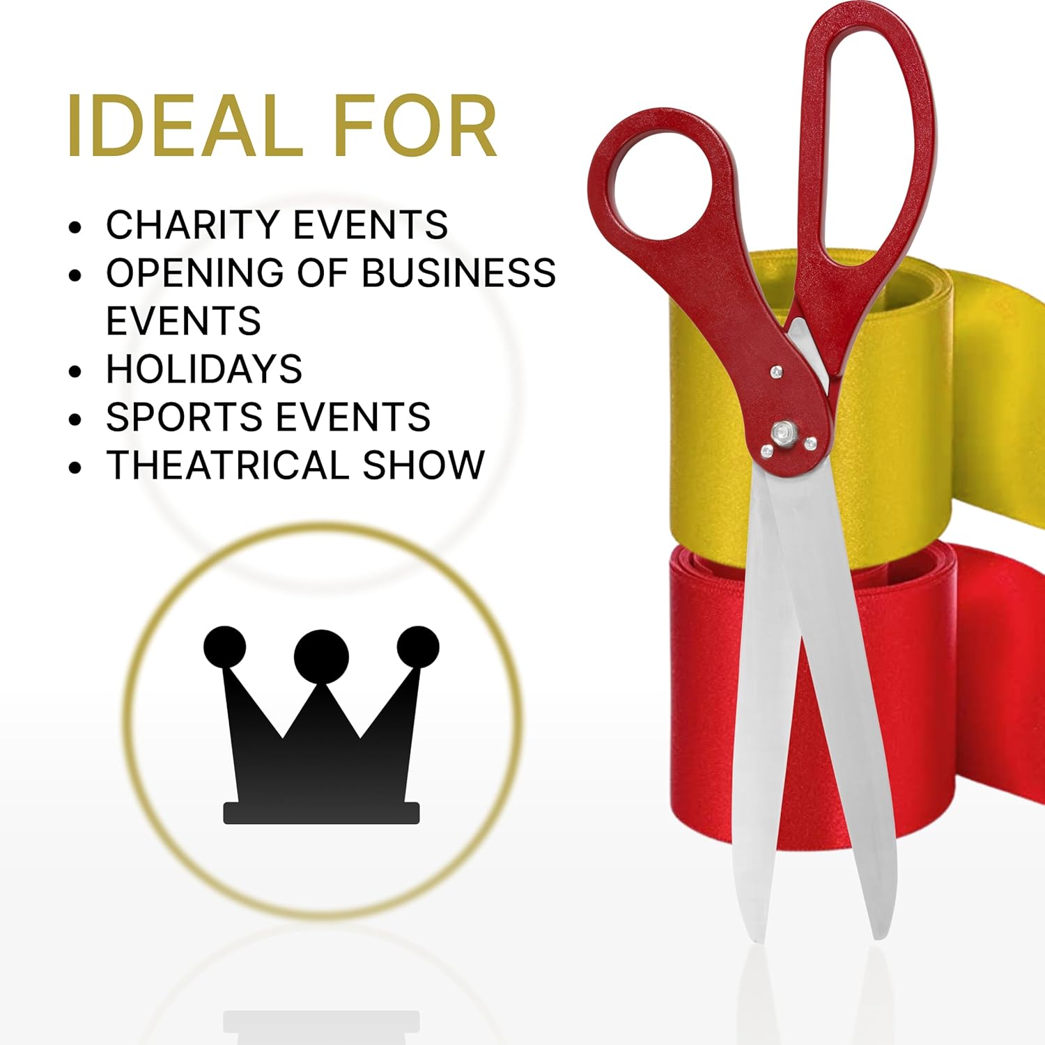 Grand Opening Ceremony Kit with 25 Inch Giant Red Scissors and Satin Ribbons