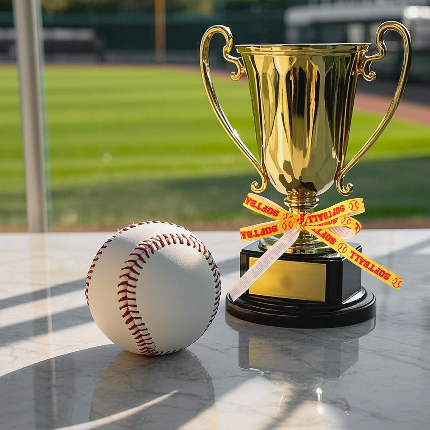 6 Rolls Baseball Ribbons for Sports Events and Gift Wrapping