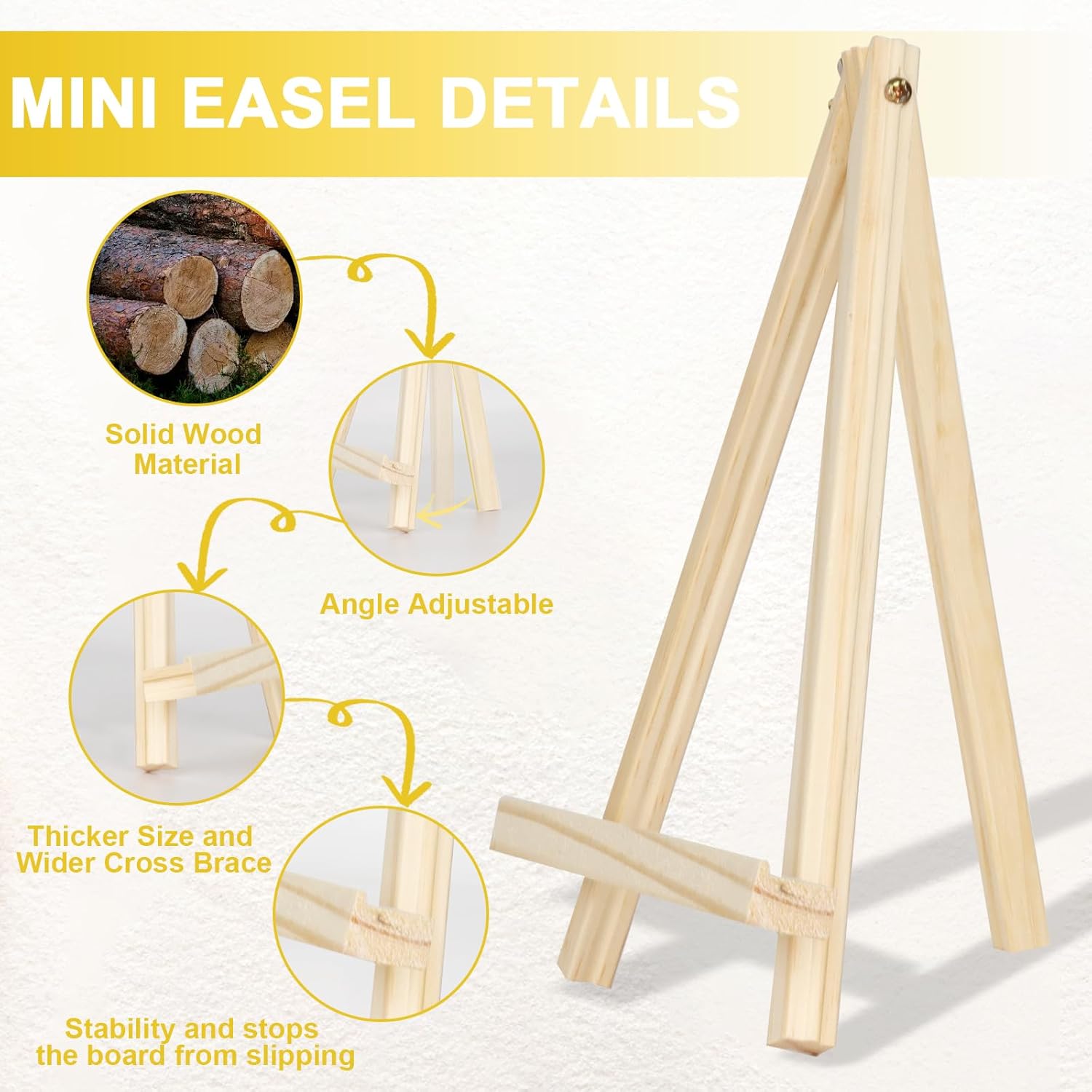 Fesorsi Mini Easels 12 Pack 9 Inch Folding Art Set