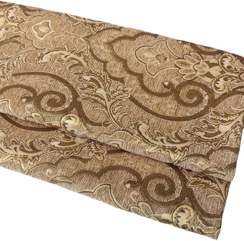 TinaKim Heavyweight Chenille Damask Upholstery Fabric - 2 Beige Yard
