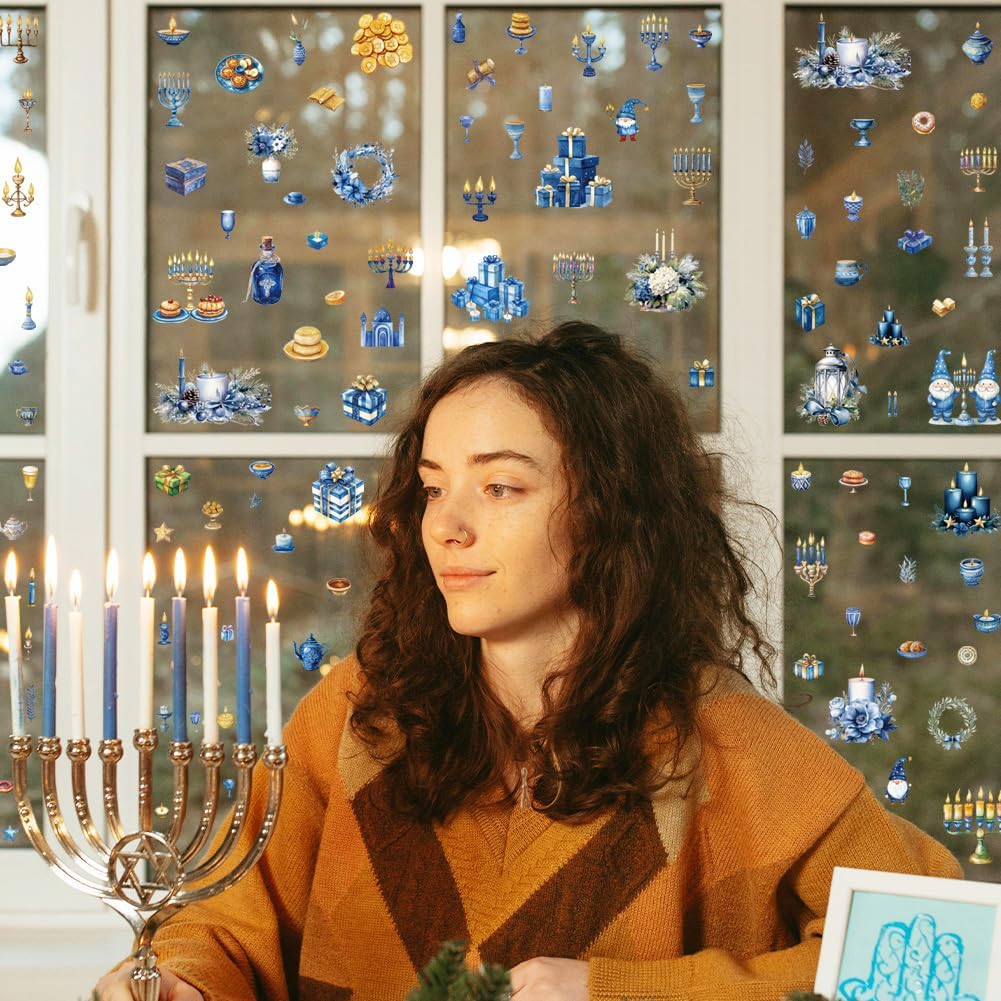 AHANDMAKER 12 Sheet Chanukah Iron-on Transfer Stickers