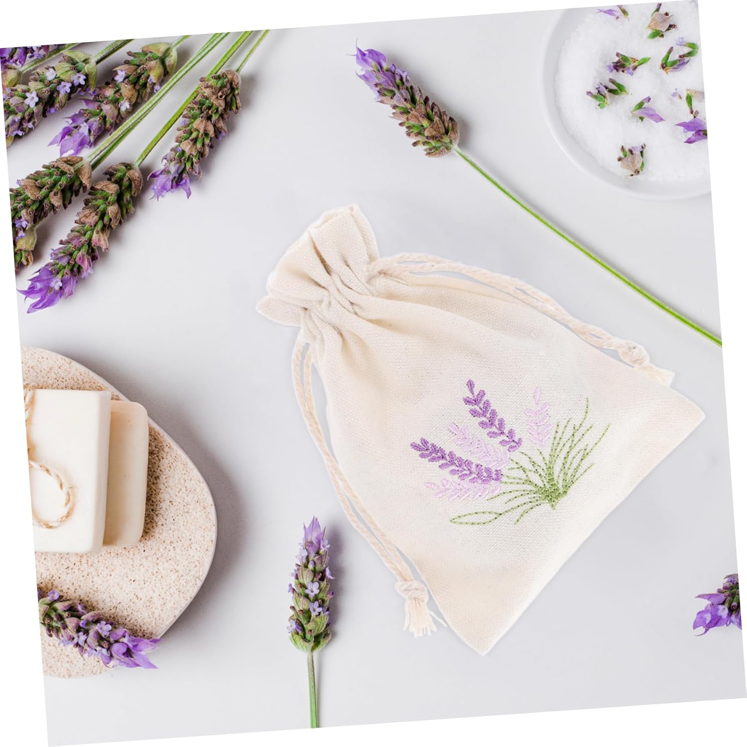 Cabilock 12pcs Lavender Sachet Bags Drawstring Empty Packaging Pouches
