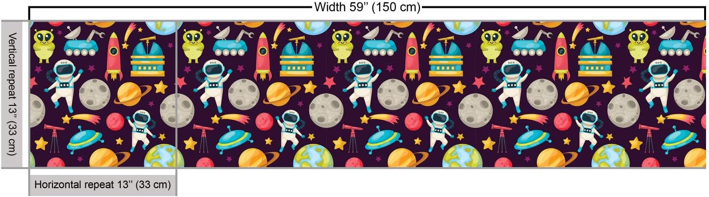 Ambesonne Outer Space Fabric by The Yard Galaxy Pattern 1