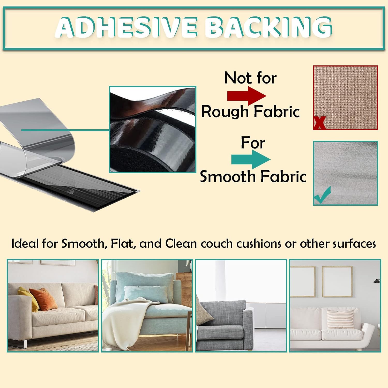 TEUVO 15cm x 2m Non Slip Cushion Pads for Sofa Mattress