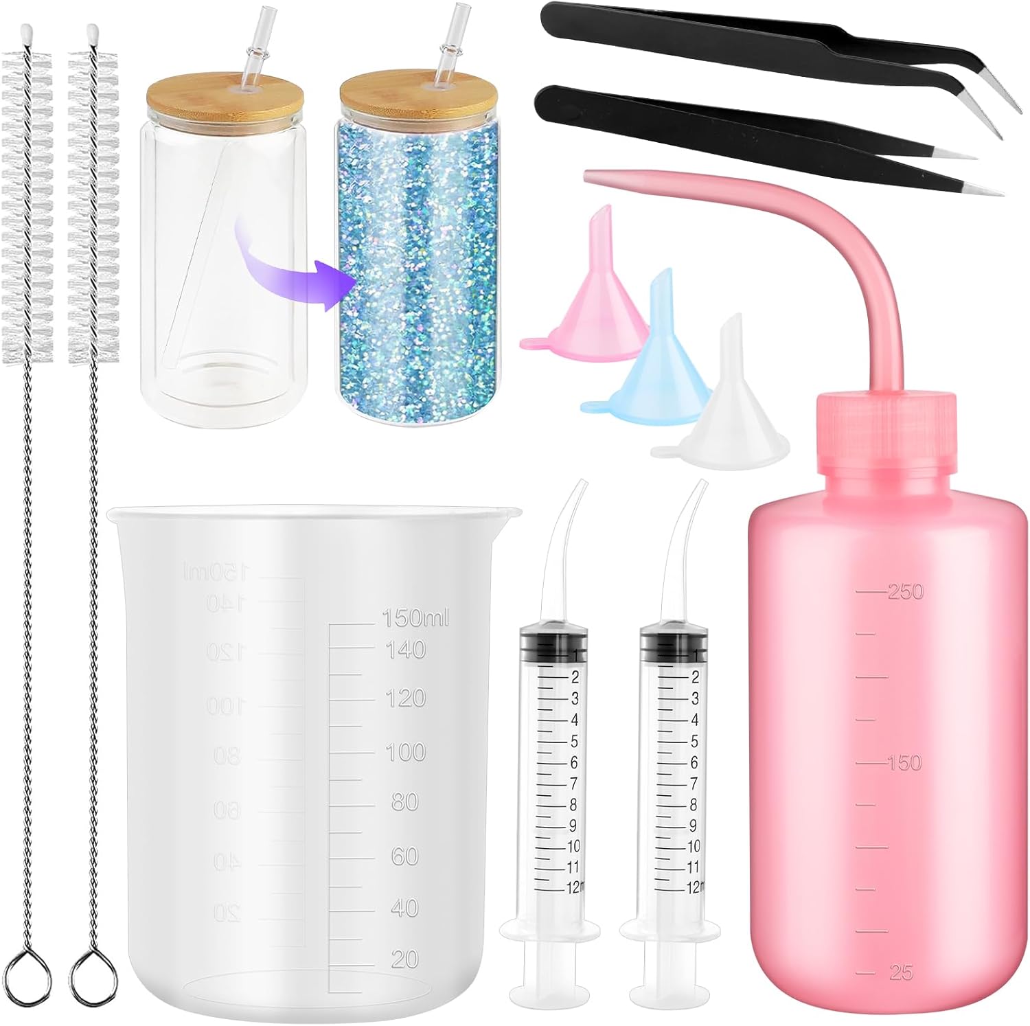 VEEVIIY 11 Piece Snow Globe Tumbler DIY Kit