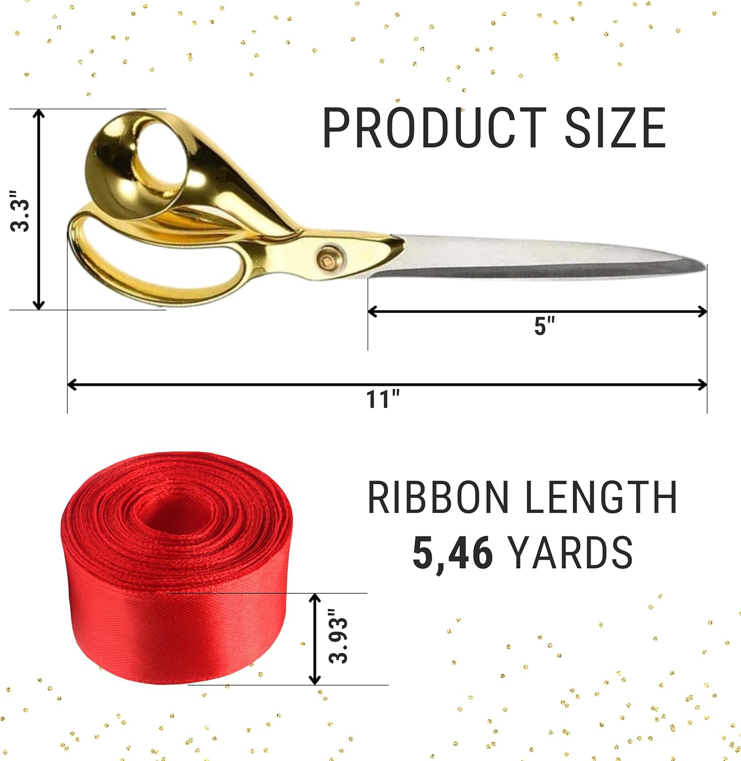 Gold Ribbon Cutting Kit with 11 Inch Scissors