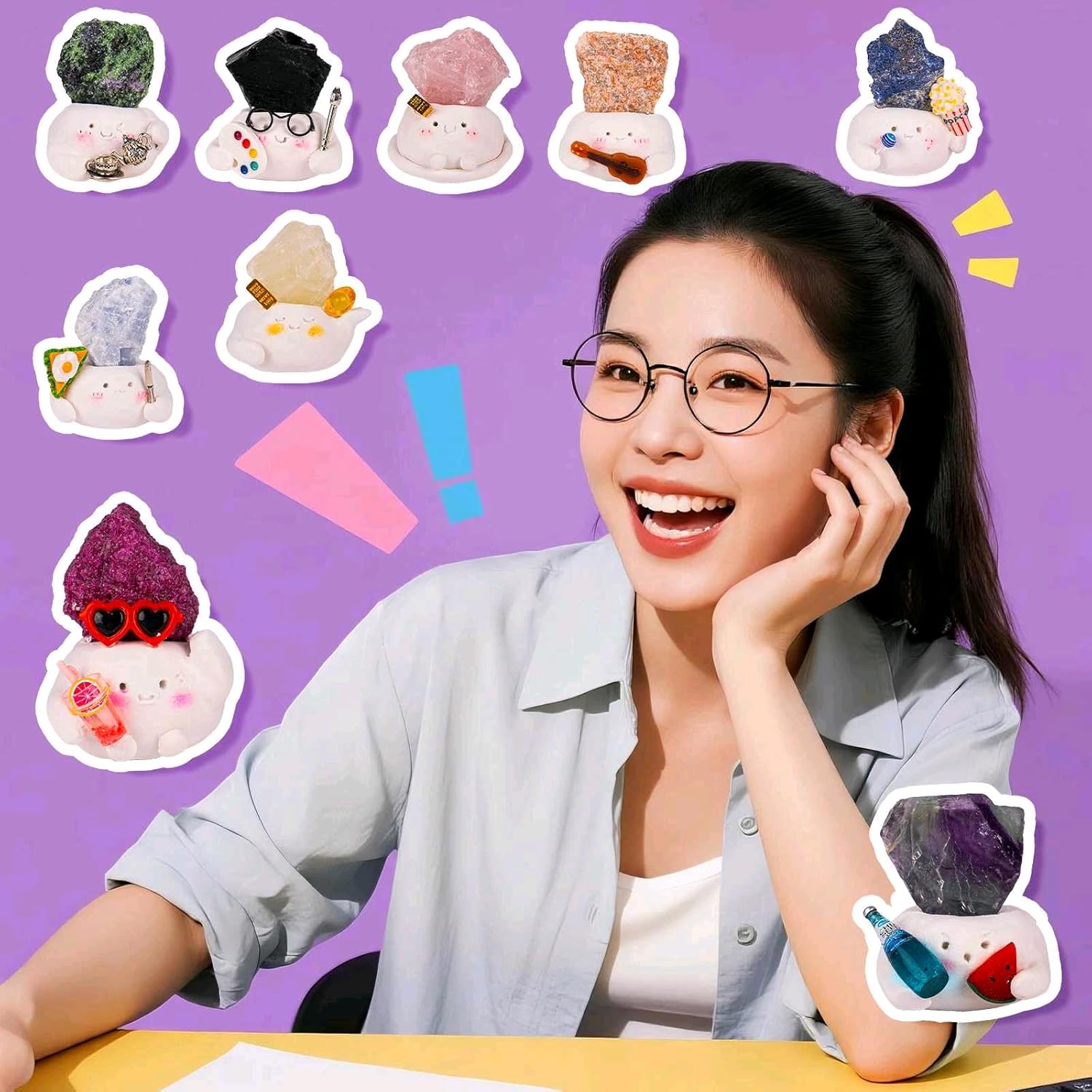 Lrtysunf DIY Crystal Pet Kit - Air Dry Clay Crystals for Crafting