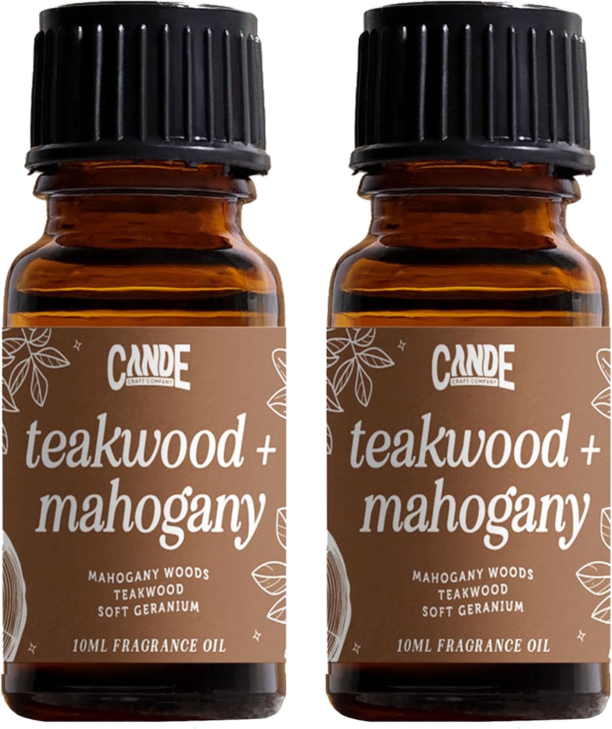 CANDECraftCo Premium Fragrance Oil 2-Pack Teakwood Mahogany
