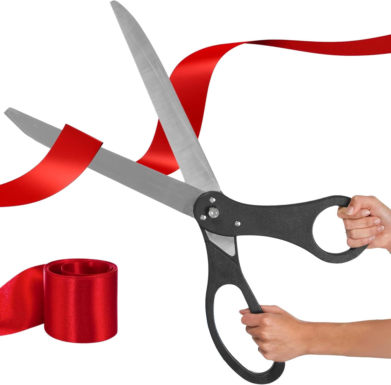 Giant Ribbon Cutting Ceremony Kit Black Scissors Red Ribbon