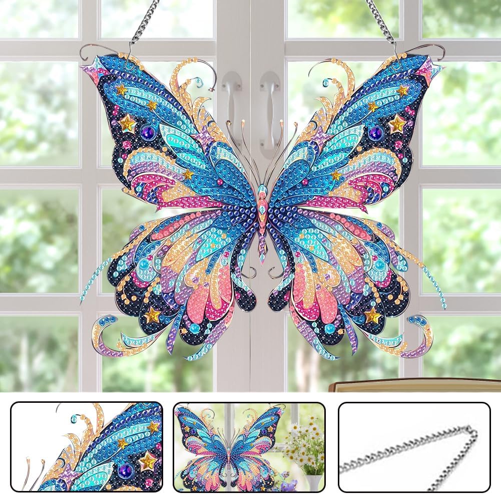 Charming Butterfly Diamond Art Kit 5D Crystal Hanging Ornament