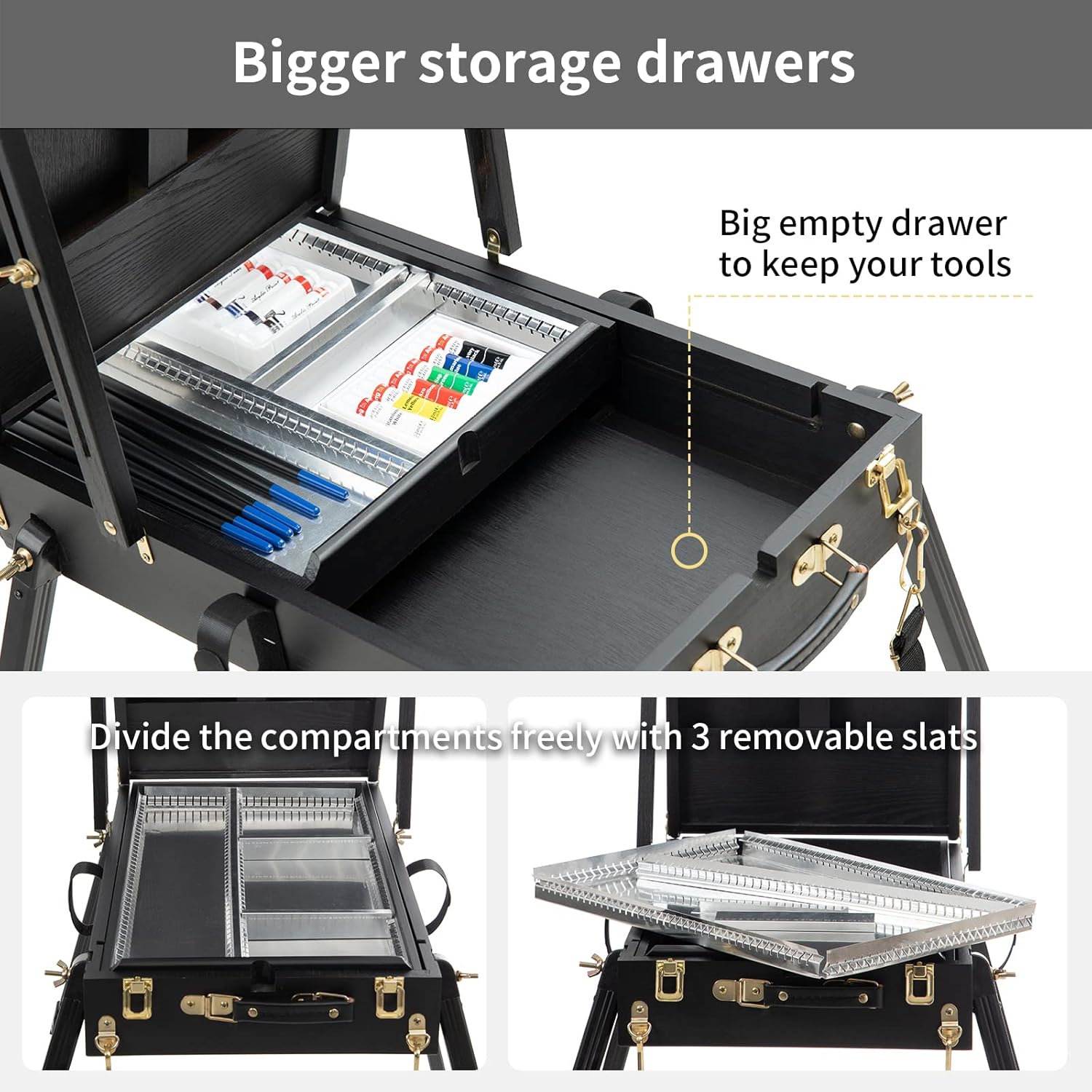 Falling in art 4 Leg French Easel Portable Sketch Box Easel Stand