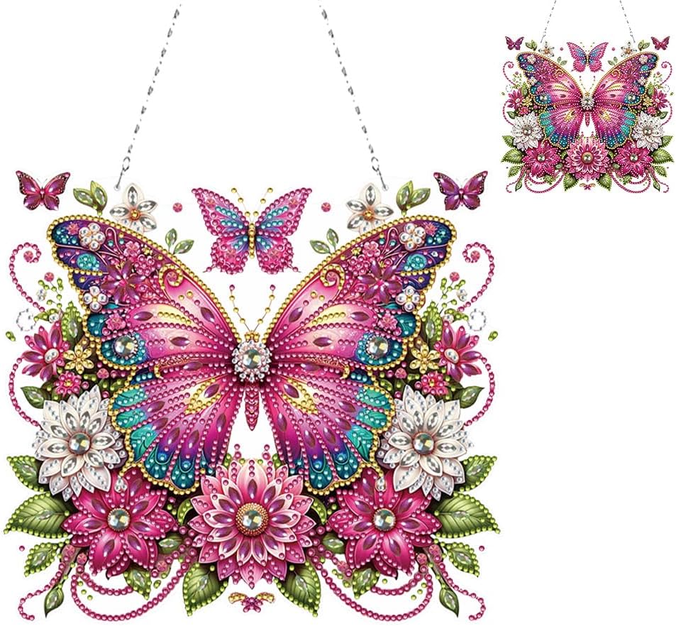 Gorgeous Flowers and Butterflies Diamond Art Kit with 5D Design
