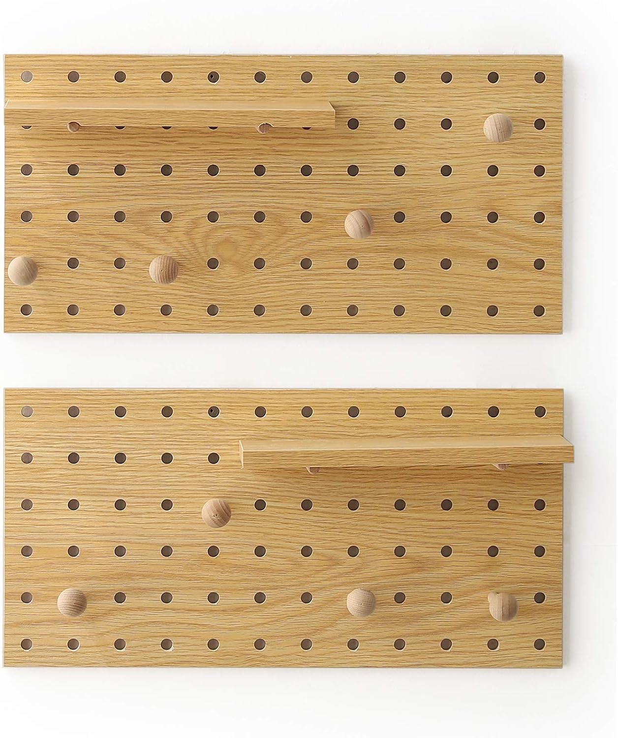 Wooden Pegboard Modular Display Storage Wall Hooks Shelf