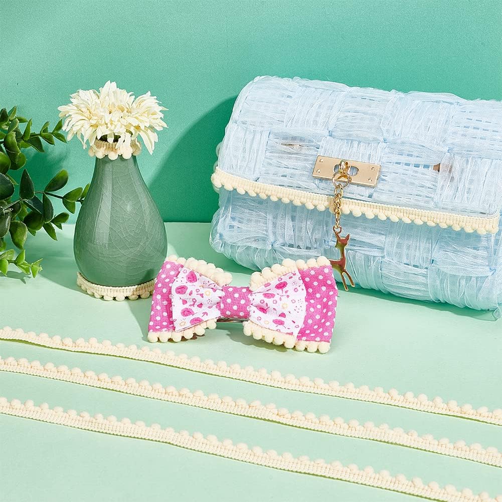 PH PandaHall 25 Yards Pom Pom Fringe Trim for Sewing