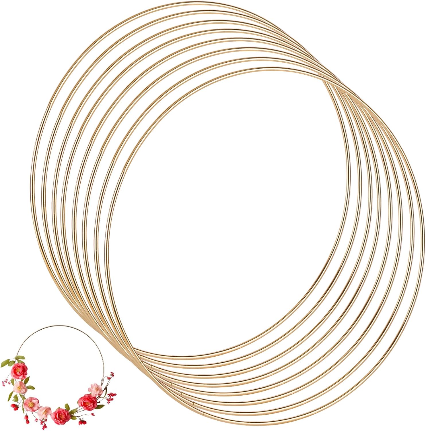 8Pcs Metal Floral Hoops 12 Inch Dream Catcher Decor