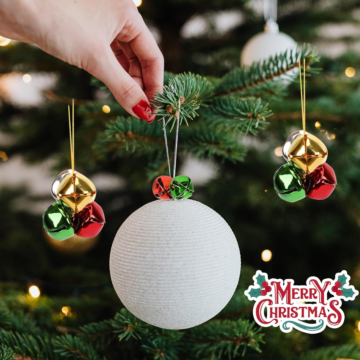 120Pcs Jingle Bells for Christmas and Pet Decorations