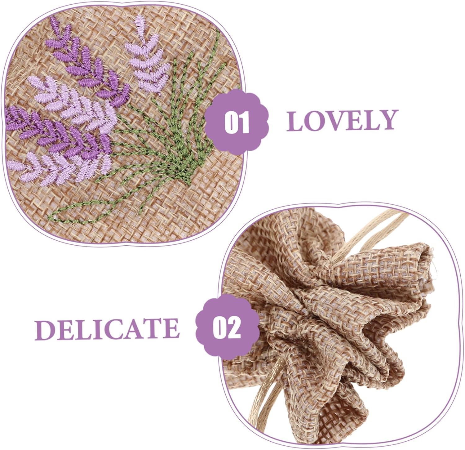 Cabilock 12pcs Lavender Sachet Bags Drawstring Empty Packaging Pouches
