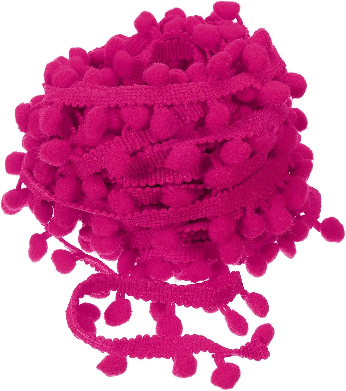Uxcell Pom Pom Fringe Trim 20 Yards 8mm Fuchsia