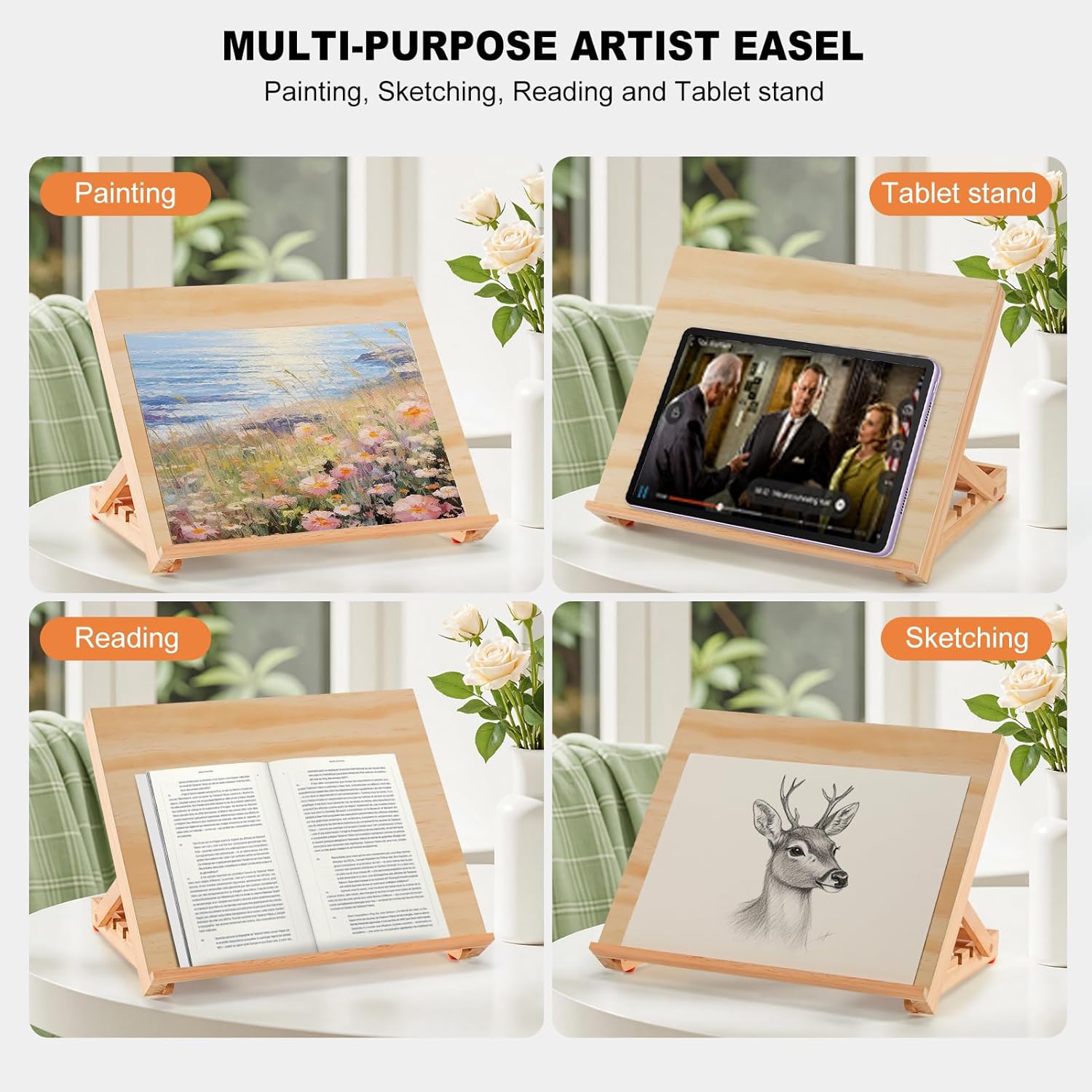 Adjustable Tabletop Easel for Painting and Sketching