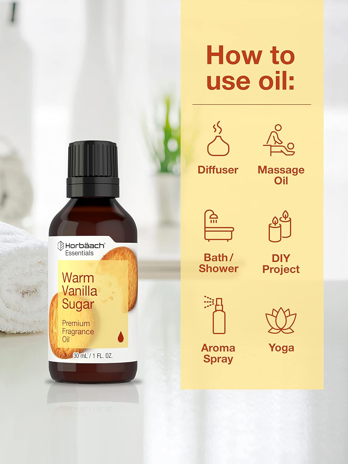 Horbach Warm Vanilla Sugar Fragrance Oil 1 Fl Oz