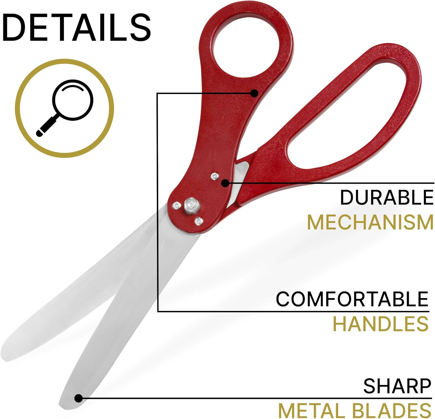 Red Ribbon Cutting Ceremony Kit 20 Inch Scissors