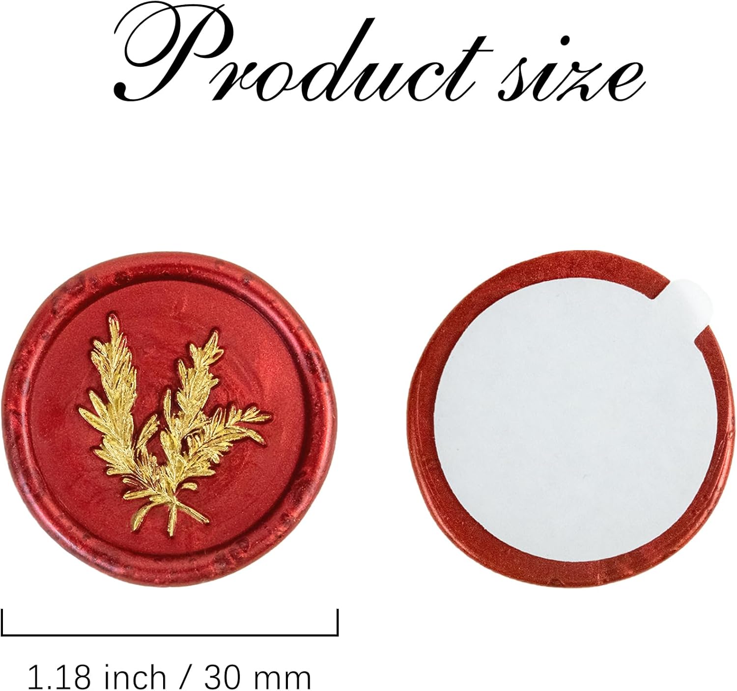 25Pcs Gold Red Wax Seal Stickers for Envelopes and Invitations