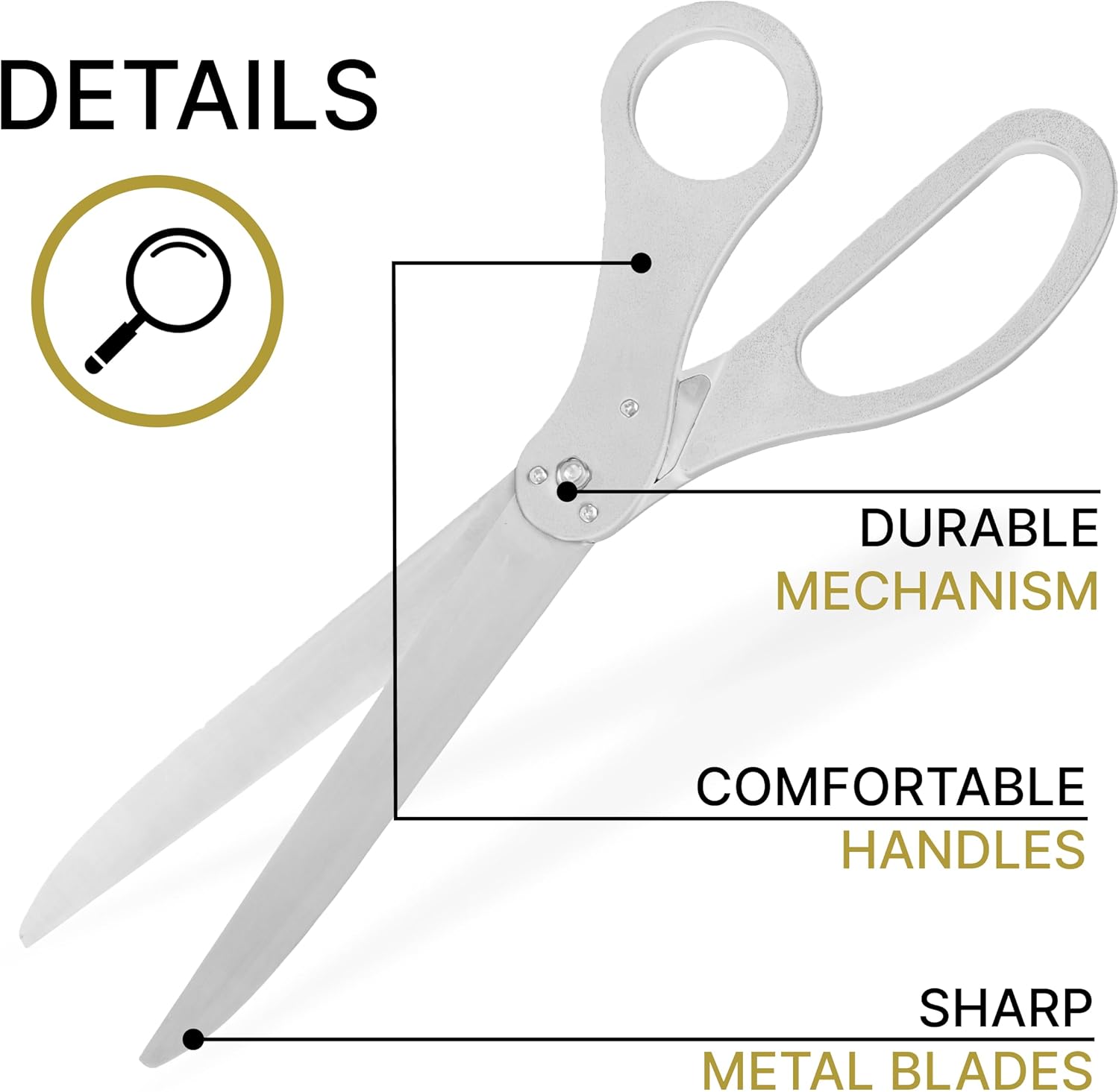 25 Inch White Ceremony Scissors for Grand Opening Events